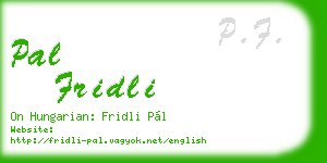 pal fridli business card