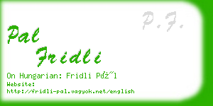 pal fridli business card